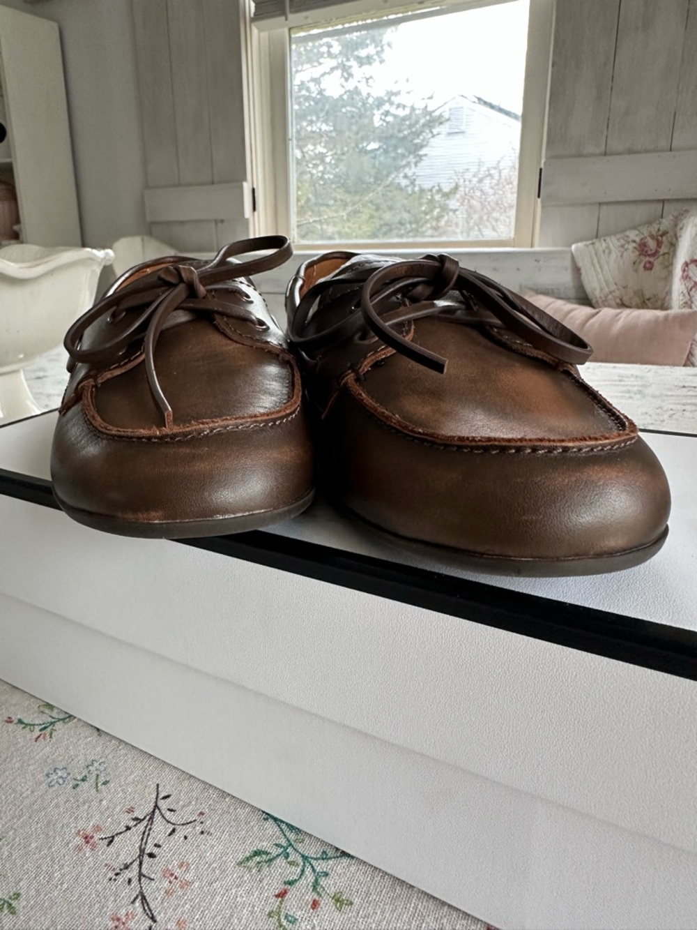 Steve Madden Women’s Dark Brown Leather Boat Loafers - Picture 3 of 8